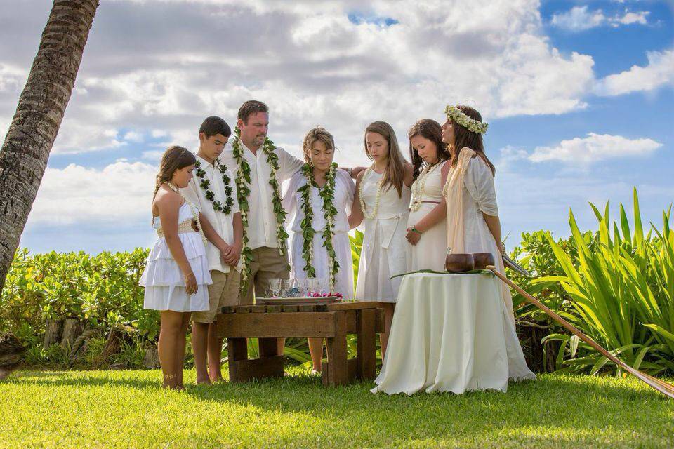 Kahu Pomaika`i conducts blended family ceremonies often.