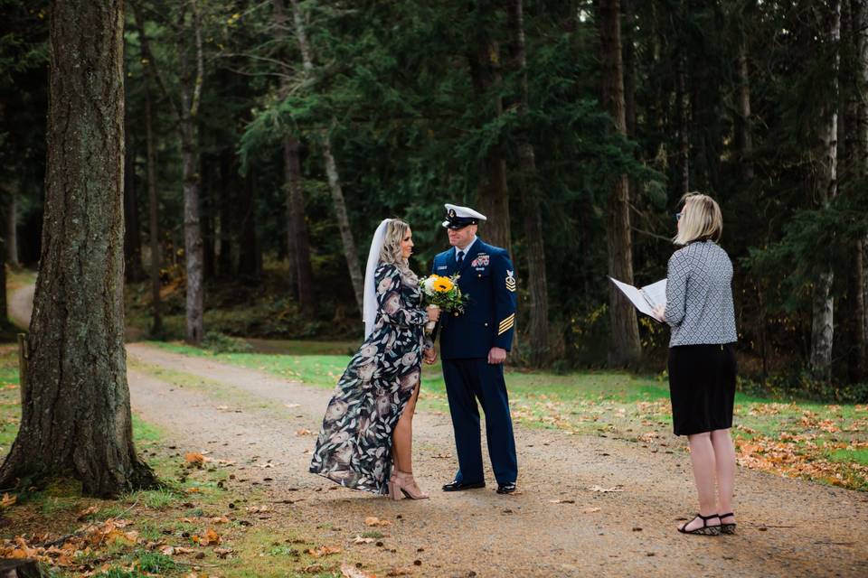 Outdoor wedding ceremony