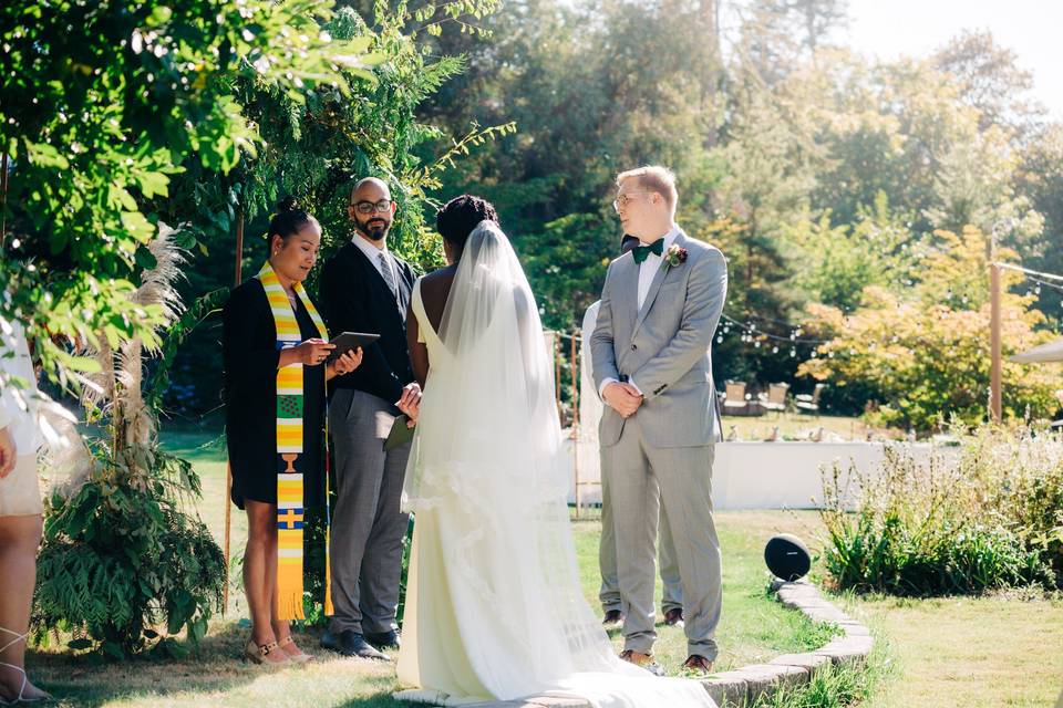 Marrowstone Island wedding ceremony