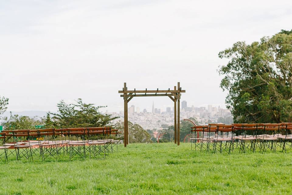 Outdoor ceremony setup