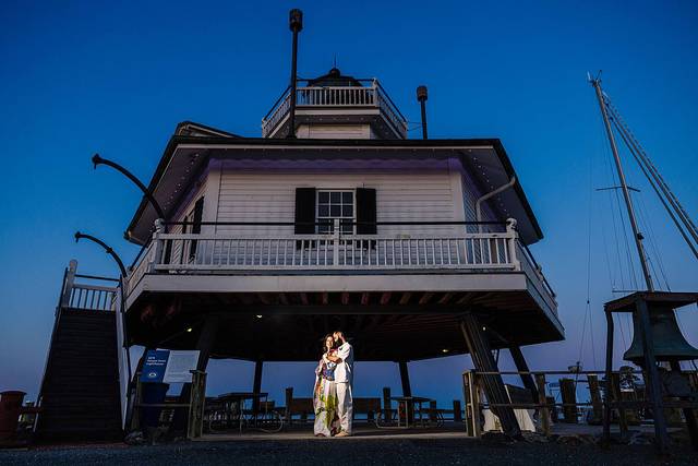 Newlyweds at CBMM Lighthouse