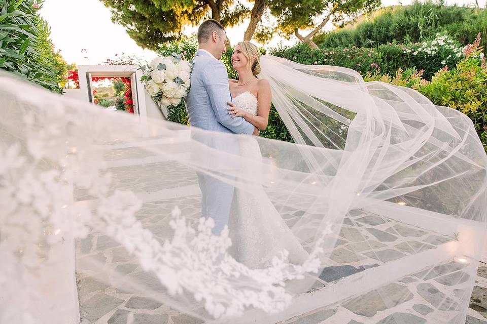 Newlyweds with Veil