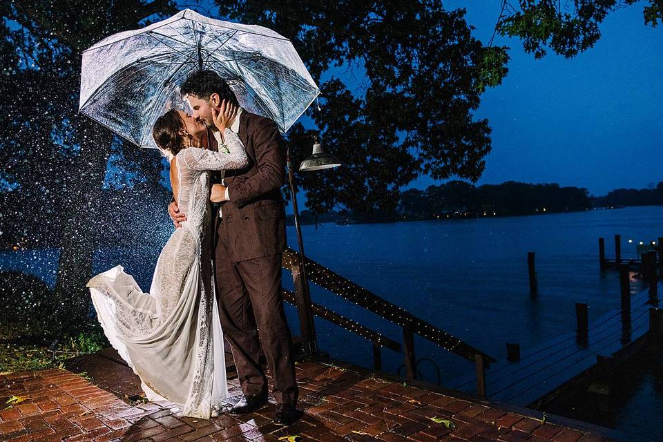 Rainy Day Wedding Portraits