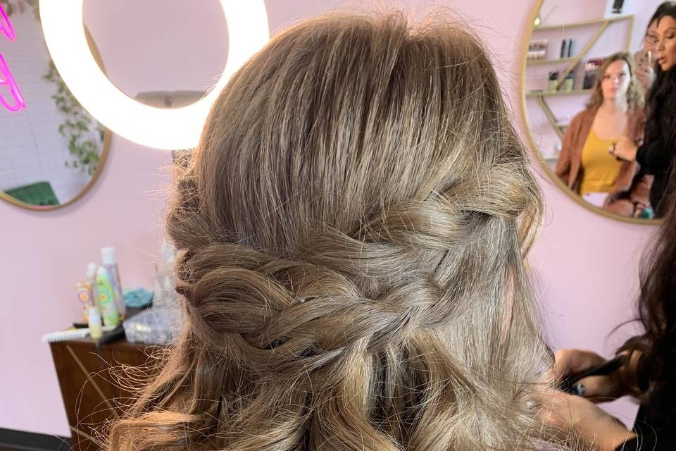 Romantic braids and curls