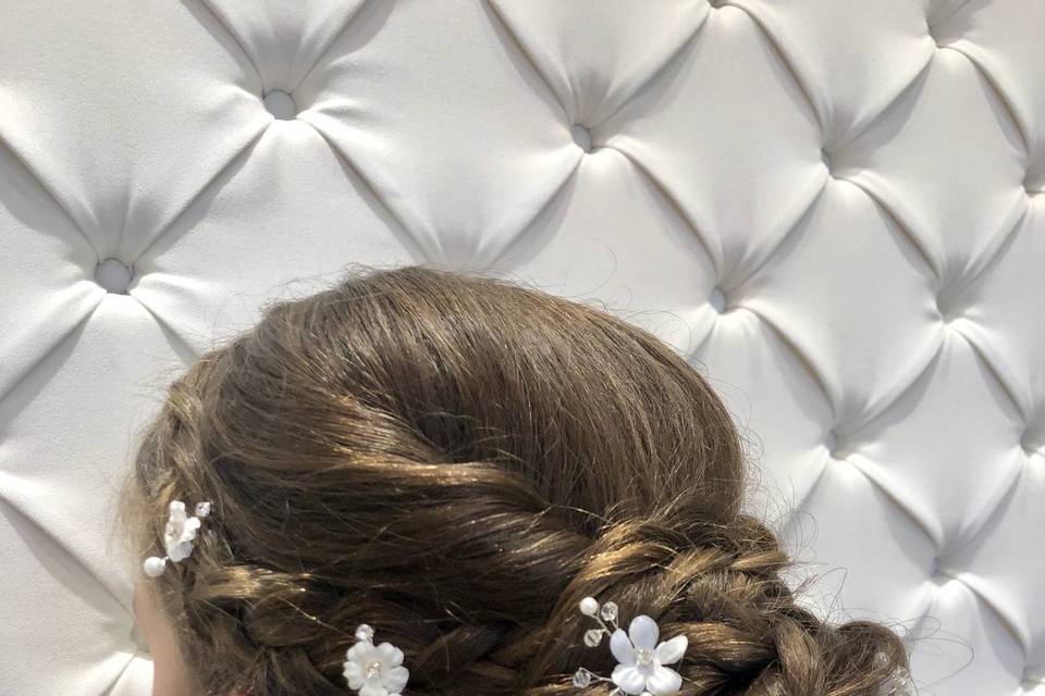 Chic updo with hair clips