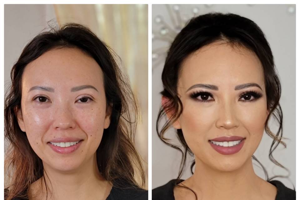 Before and after makeup