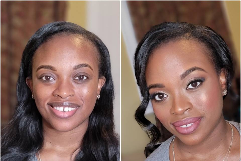 Before and after makeup
