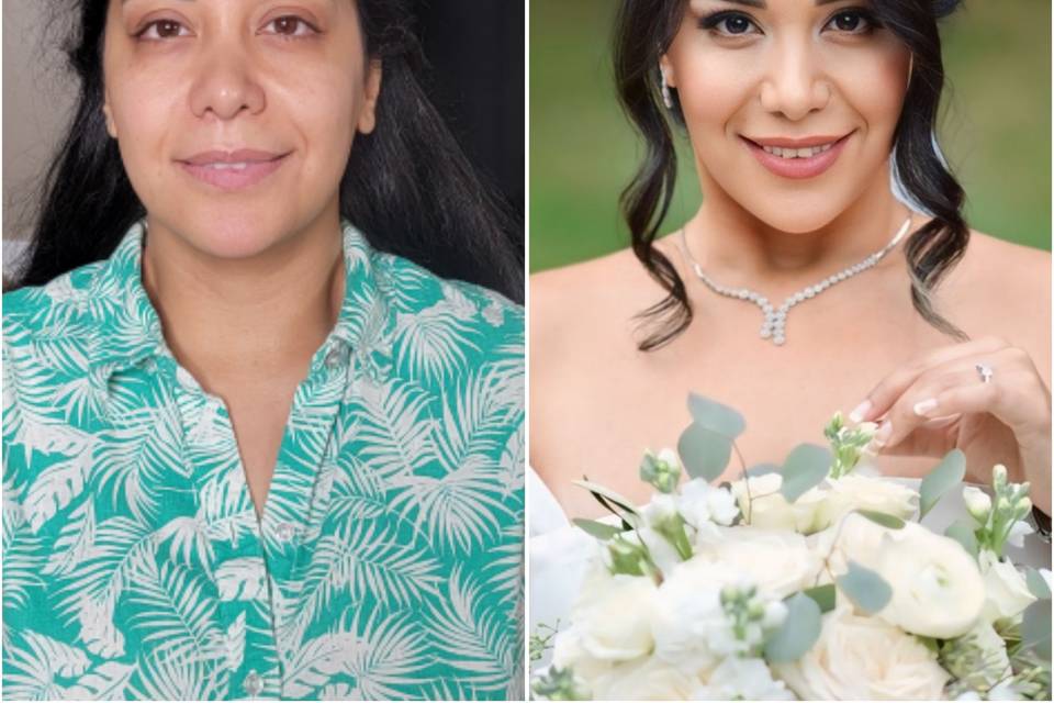 Before and after makeup