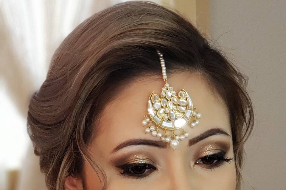 Smoky eye Indian bride