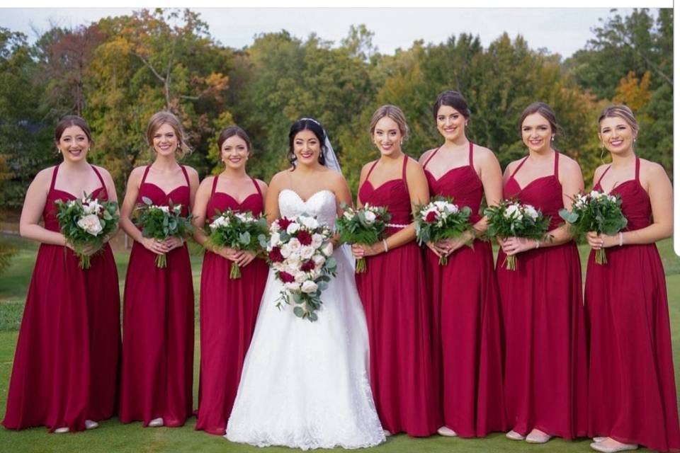 Bridal party's hair and makeup