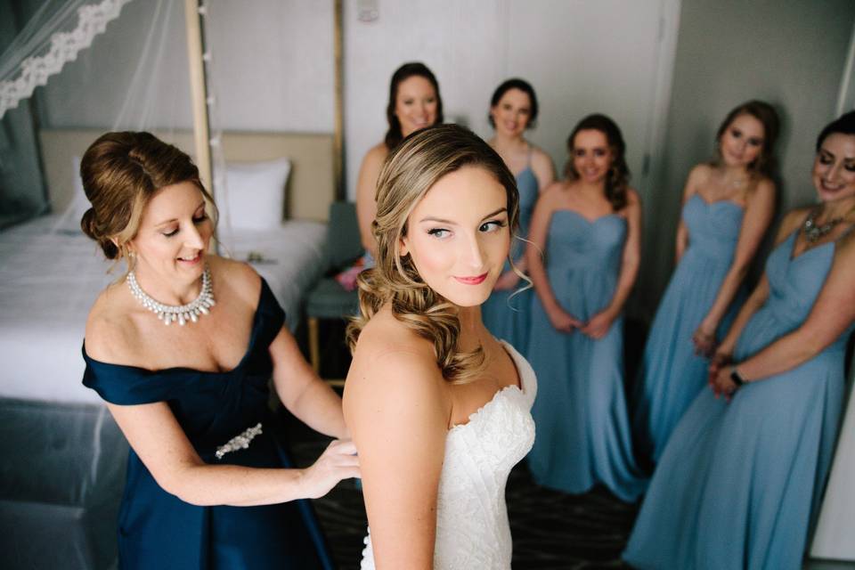 Bride and bridal party