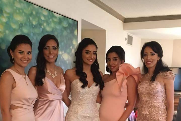 Bridal party hair and makeup