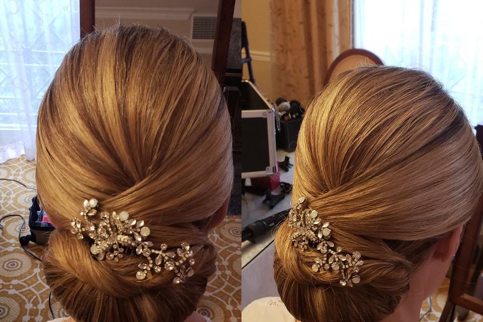 Bridal updo hairstylist