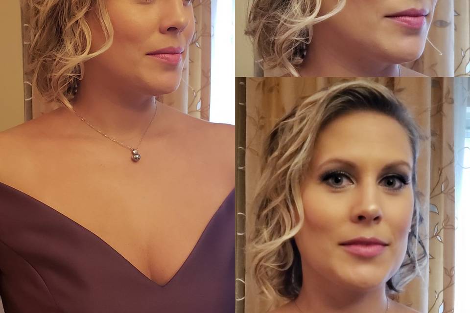 Bridesmaid makeup and hair