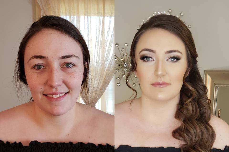 Bridal makeup and hair