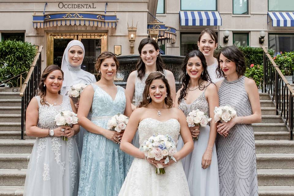 Bridal party's hair and makeup