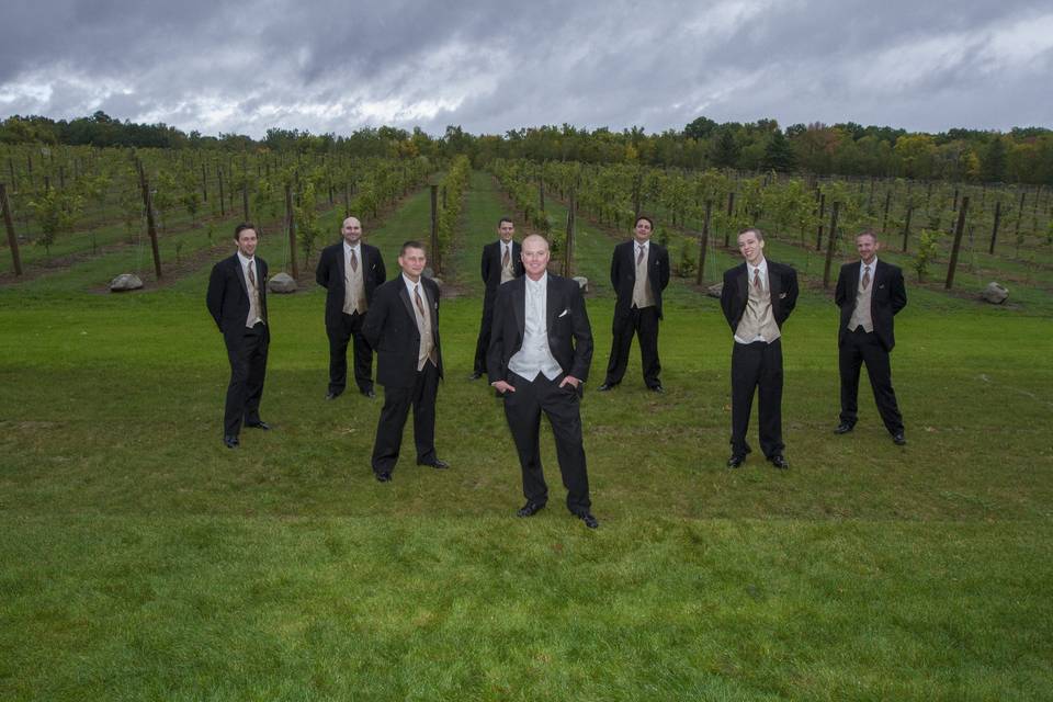 The groom with his groomsmen