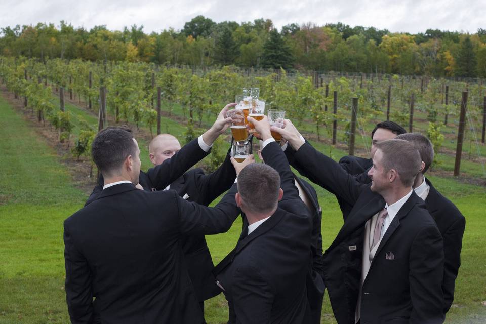 Groomsmen cheers