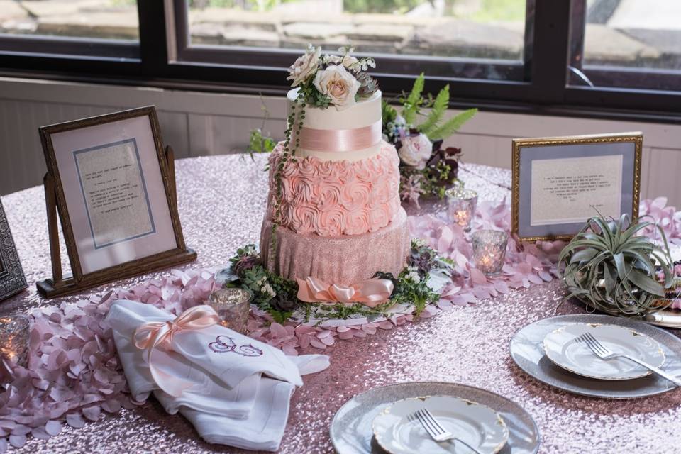 Blush wedding cake