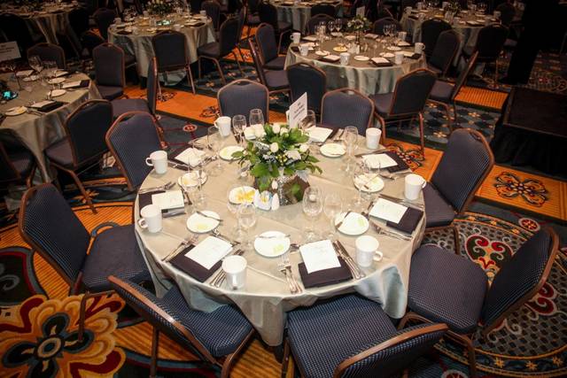 Table setup with centerpiece