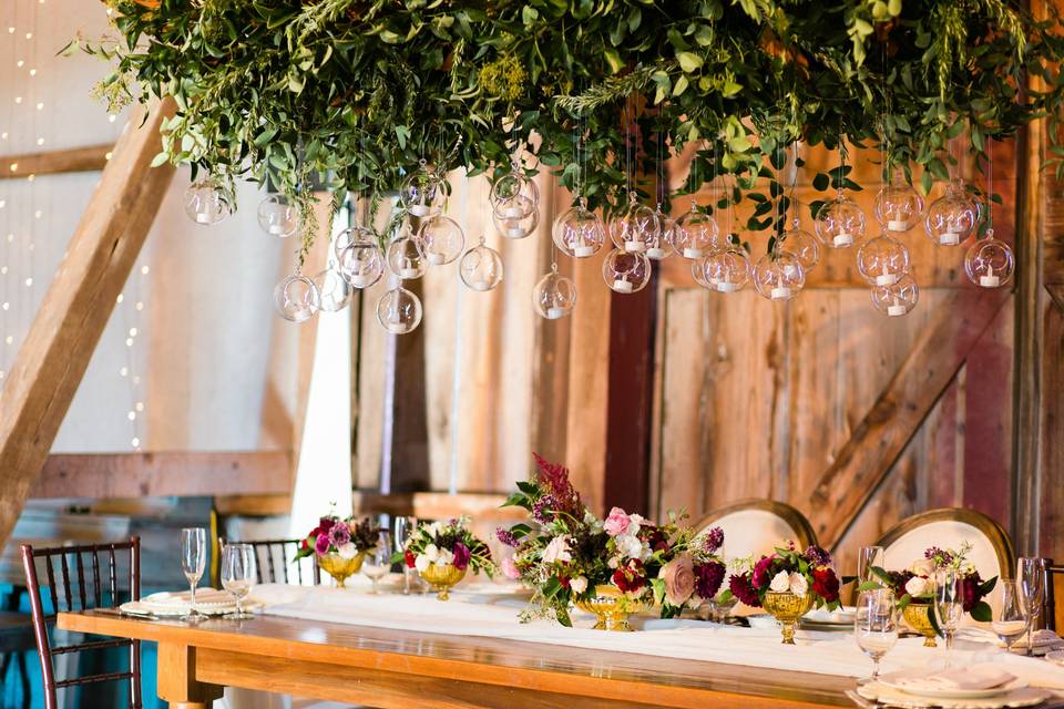 Hanging greenery for barn