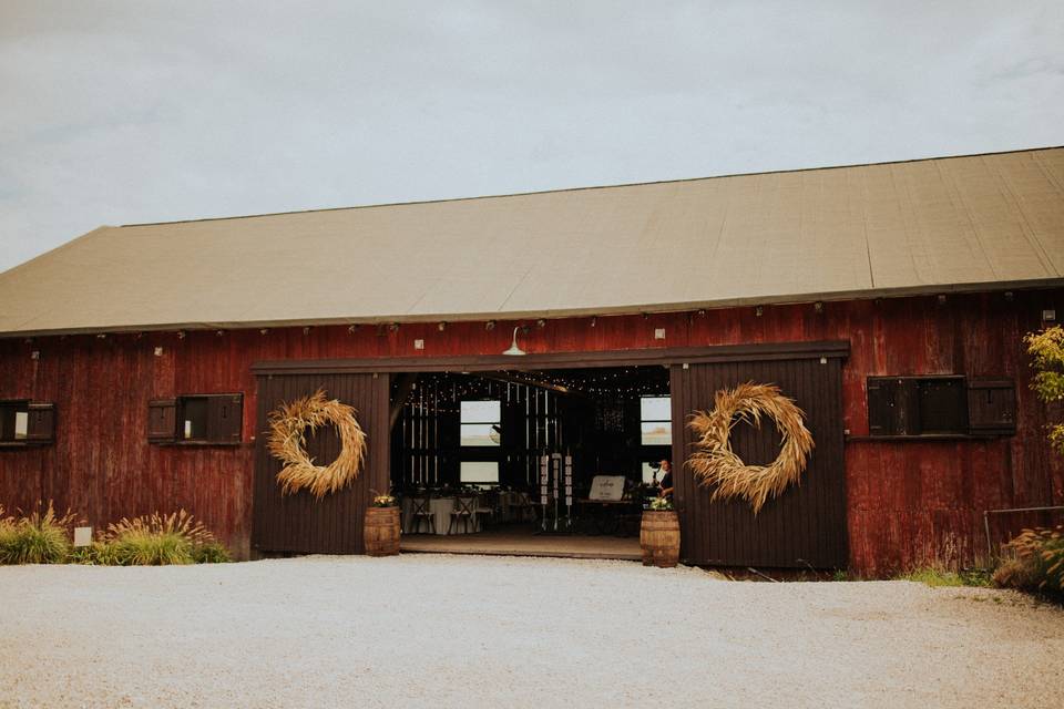 Outside the barn