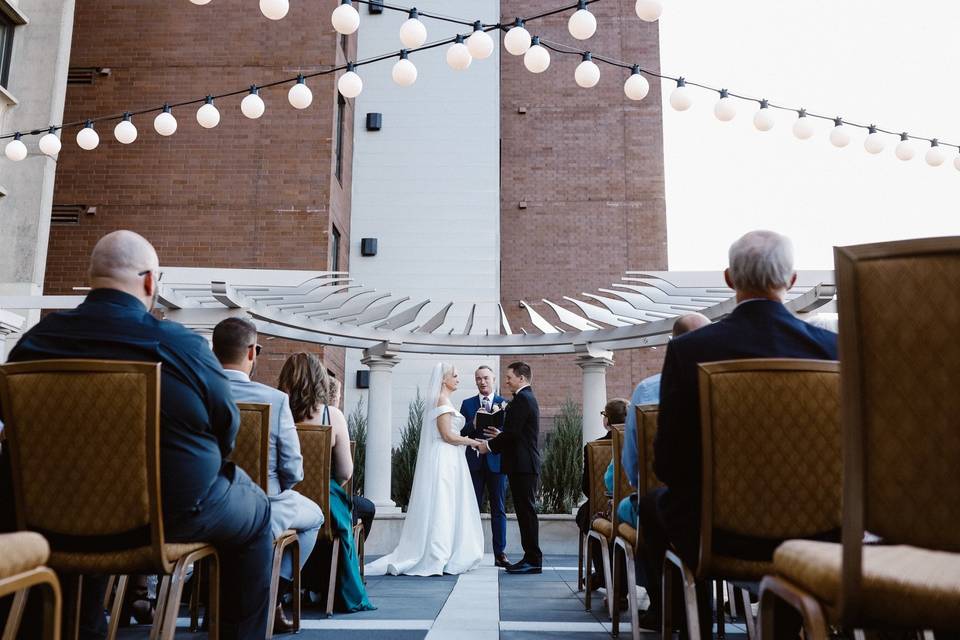 Terrace Bride & Groom
