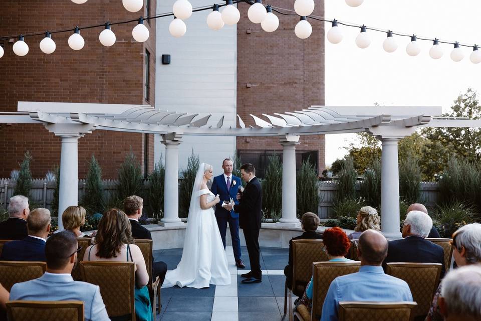 Terrace Bride & Groom