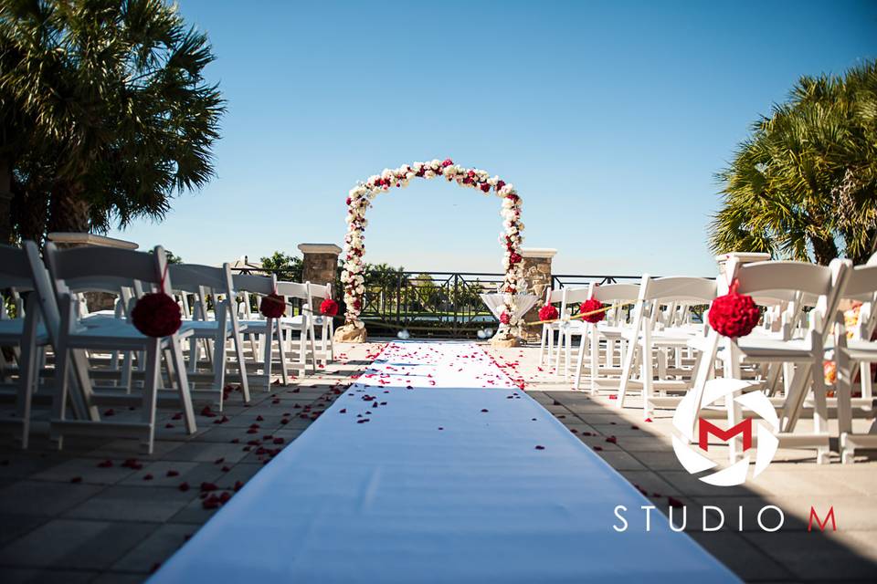 Romantic Ceremony Aisle for Valentines Wedding