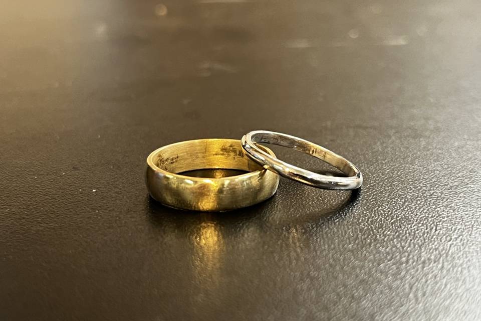 14k Gold and silver bands