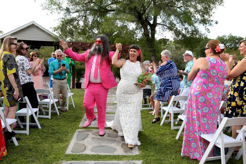 Colorful Bride and Groom