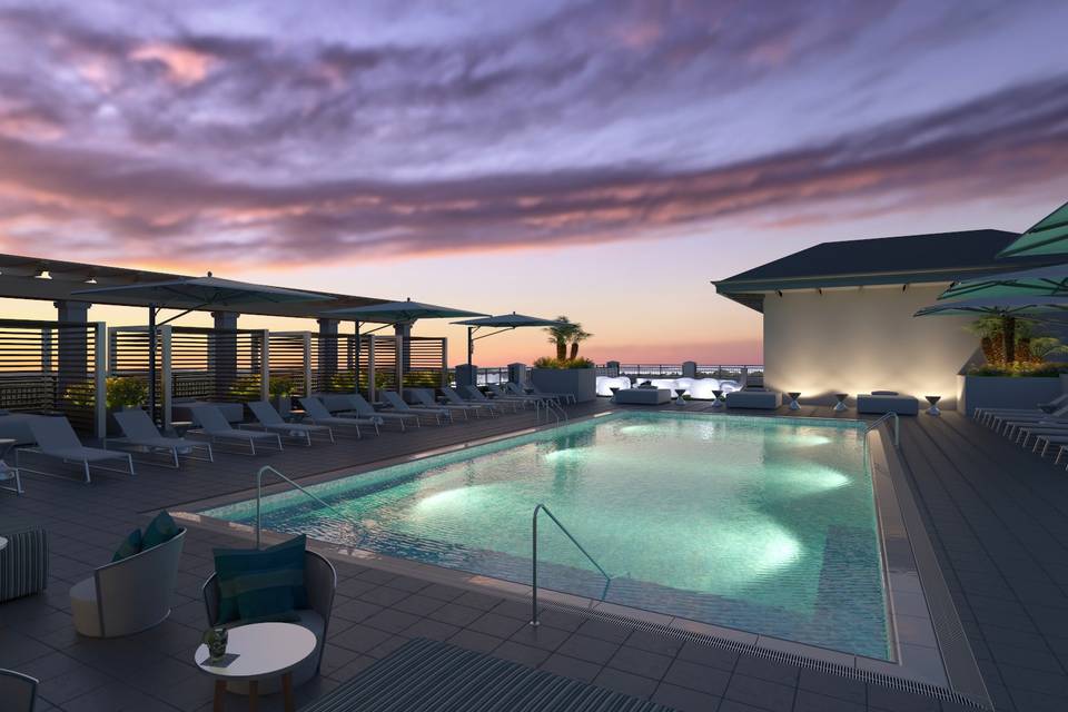 Rooftop pool and event space