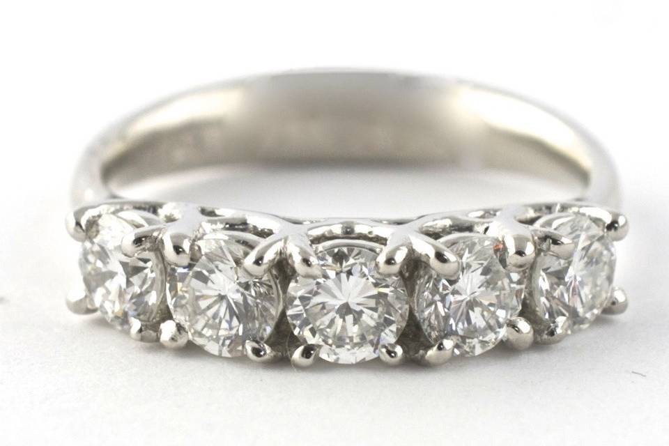 Platinum diamond custom engagement ring - The Kelly