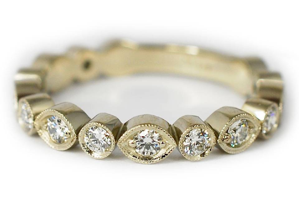 Platinum diamond custom wedding ring - The Morgan Band
