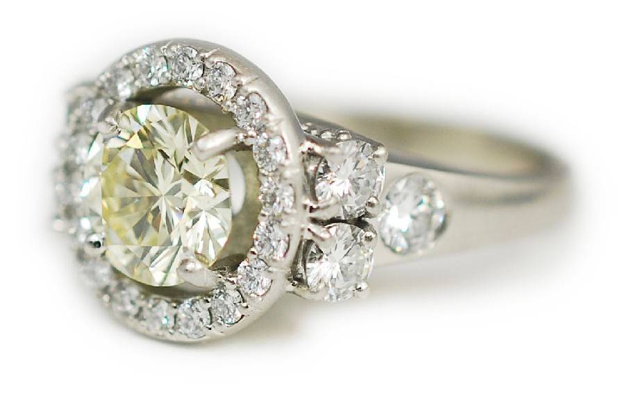 Platinum diamond custom engagement ring - The Sandi