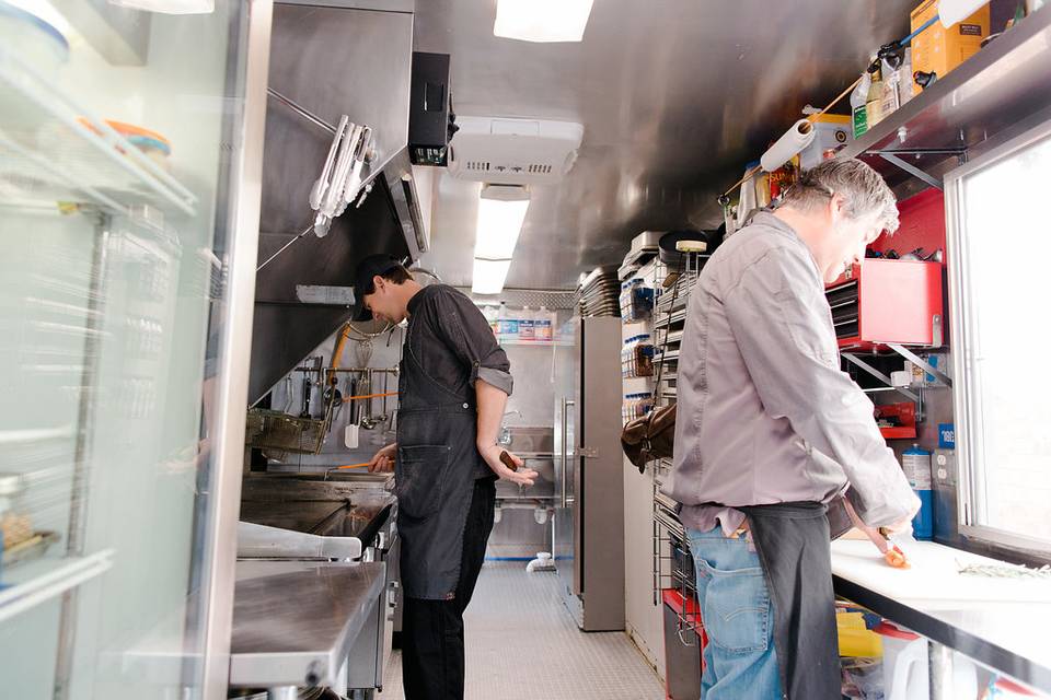 Chefs in Mobile Kitchen