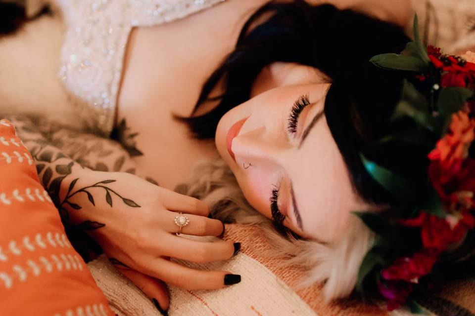 Bride lying down | Brittyn Elizabeth Photography