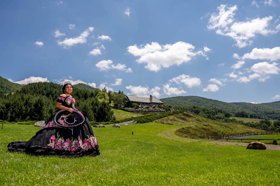 Quinceanera outdoors