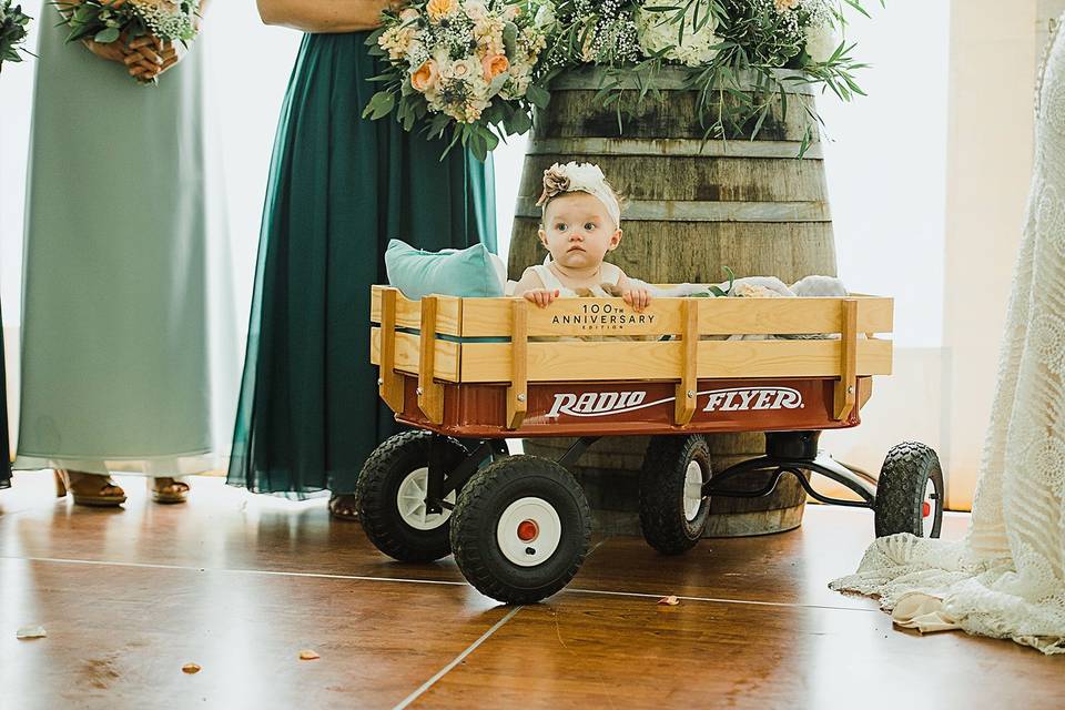 Baby in a wagon