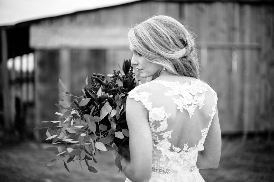 Bridal shoot at the barns