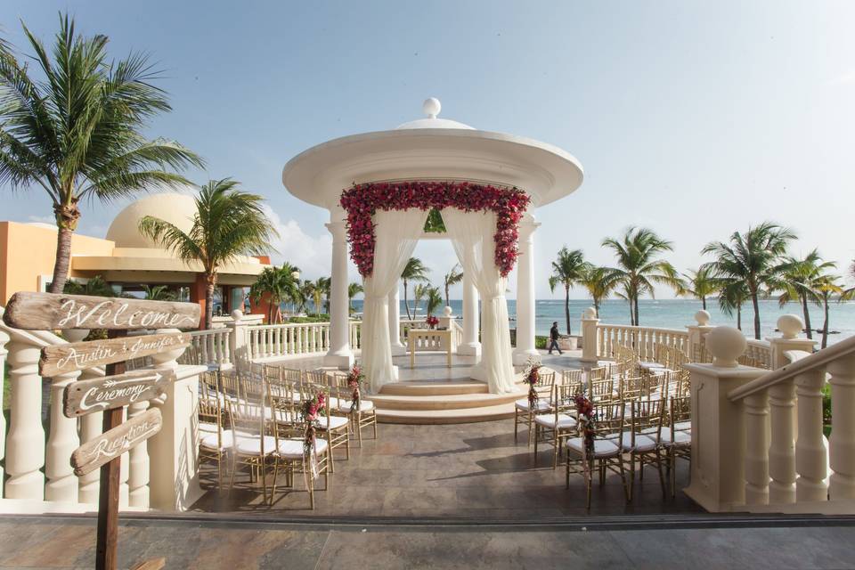 Outdoor wedding ceremony setup