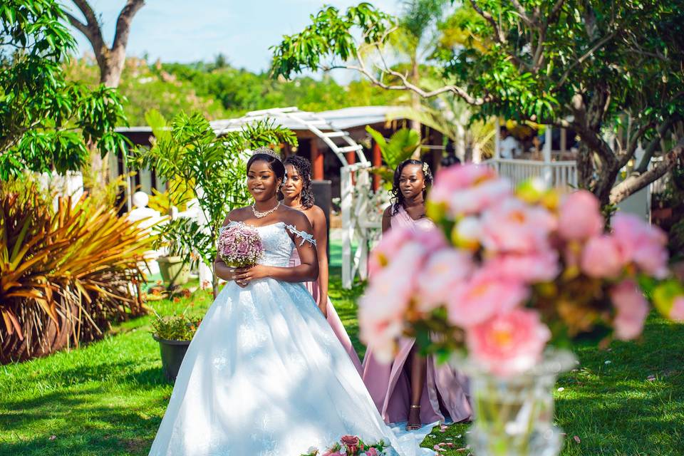 The bride's grand entrance