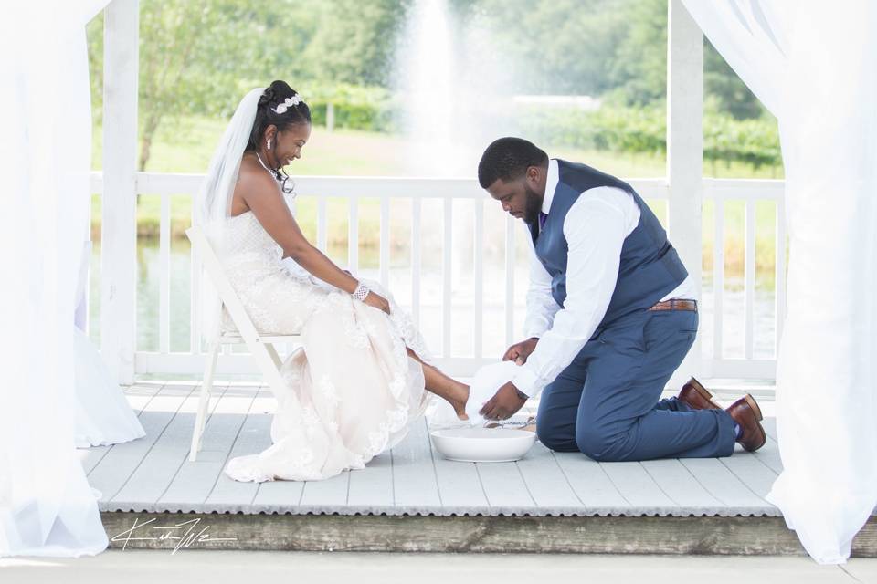 Washing her feet