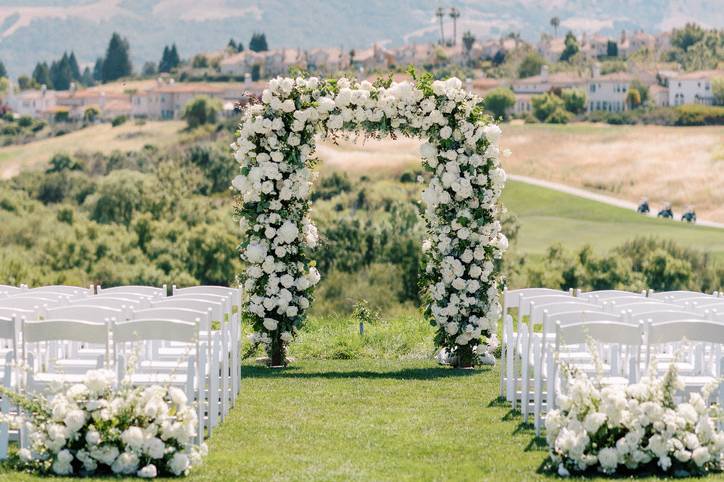 White wedding arch