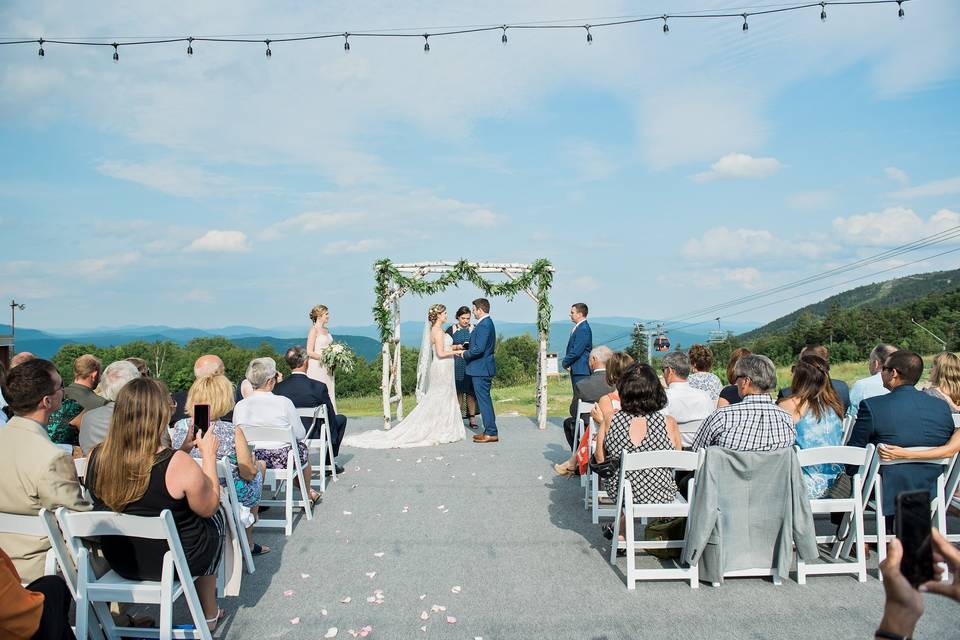 Ceremony on Peak Lodge Patio