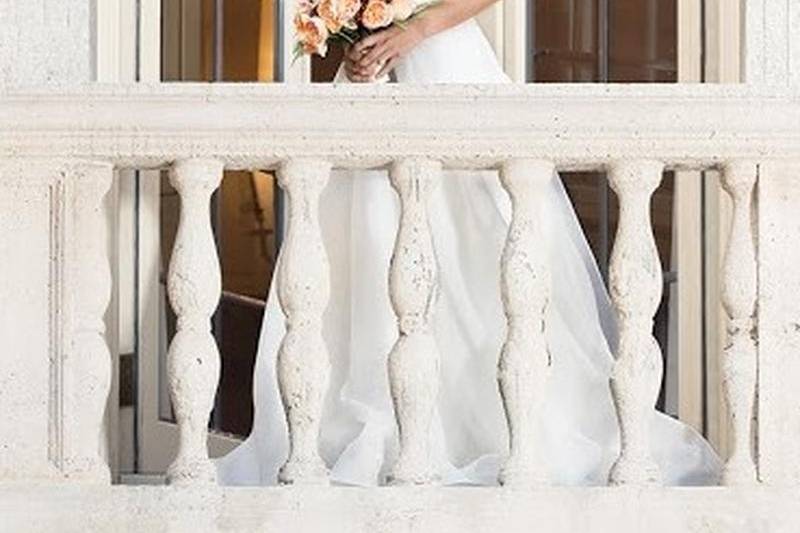 Bride on the balcony