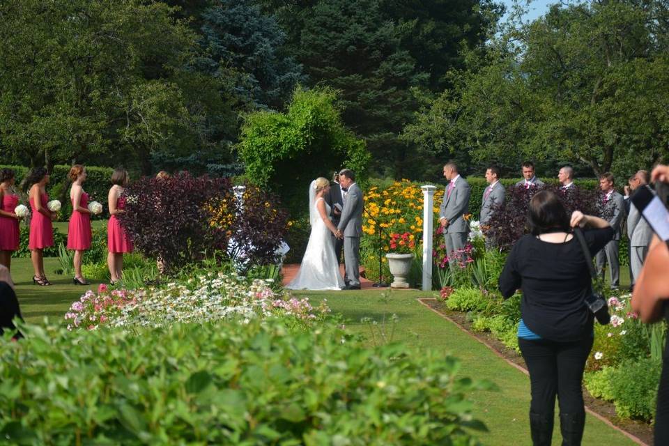 Garden wedding ceremony