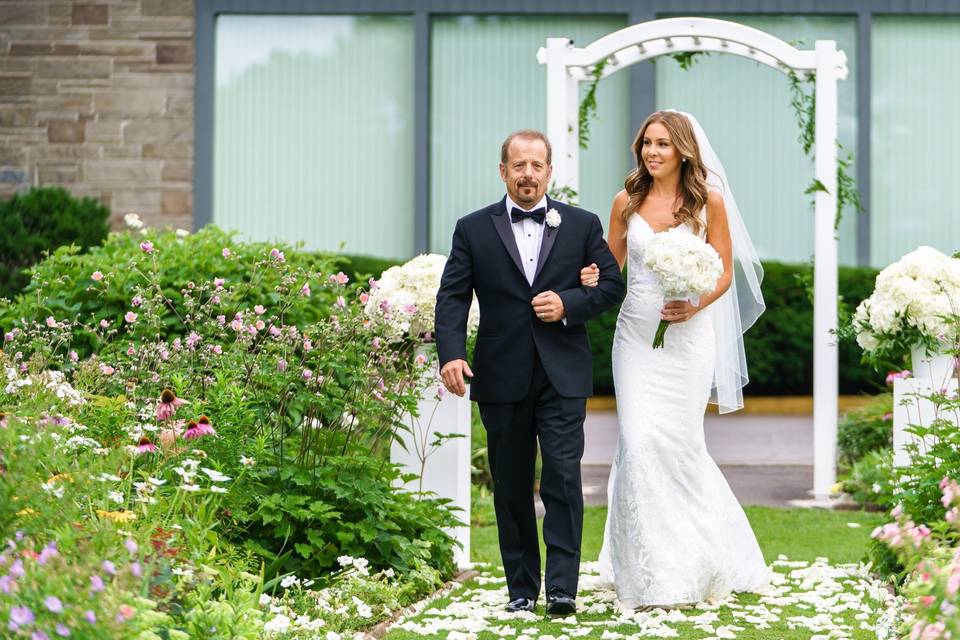 Bride Escorted Down Aisle