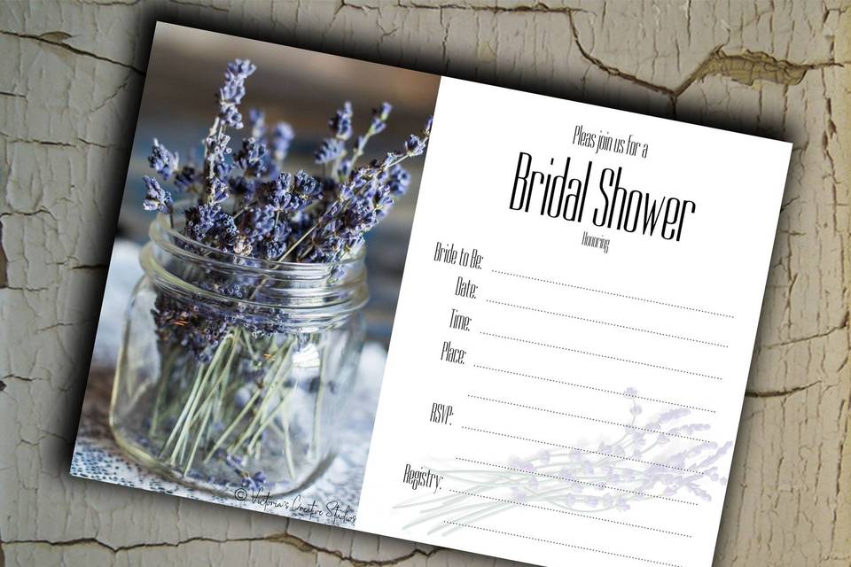 Diy bridal shower card lavender jar