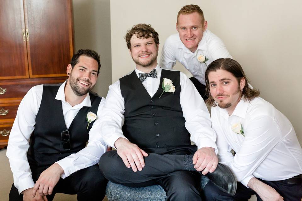 The groom and his guys